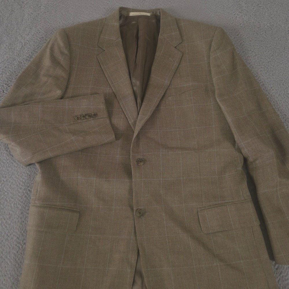 VINTAGE Joseph Abboud Blazer Mens 44 Long Glen Plaid Wool Two‎ Button Jacket 90s